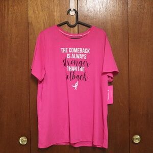Pink Cancer Awareness Short Sleeve Tee – NWT XL 16/18